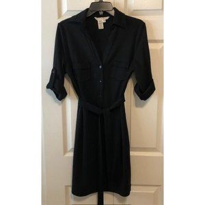 Max Studio Black Shirt Dress w/Belt M
